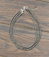 Load image into Gallery viewer, 3 Strand 4mm Handmade Navajo Bead Necklace
