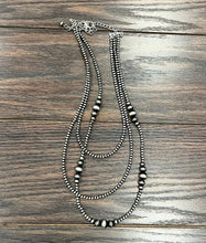 Load image into Gallery viewer, 3 Strand Handmade Navajo Bead Necklace
