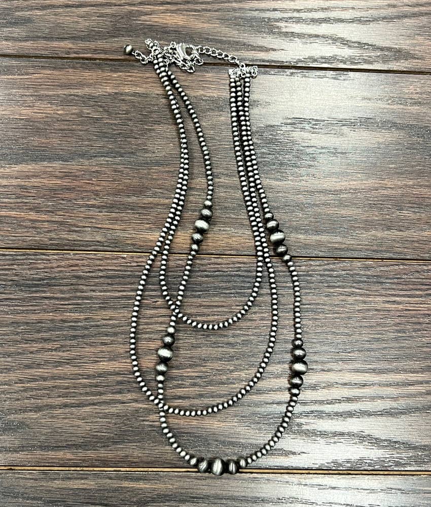 3 Strand Handmade Navajo Bead Necklace
