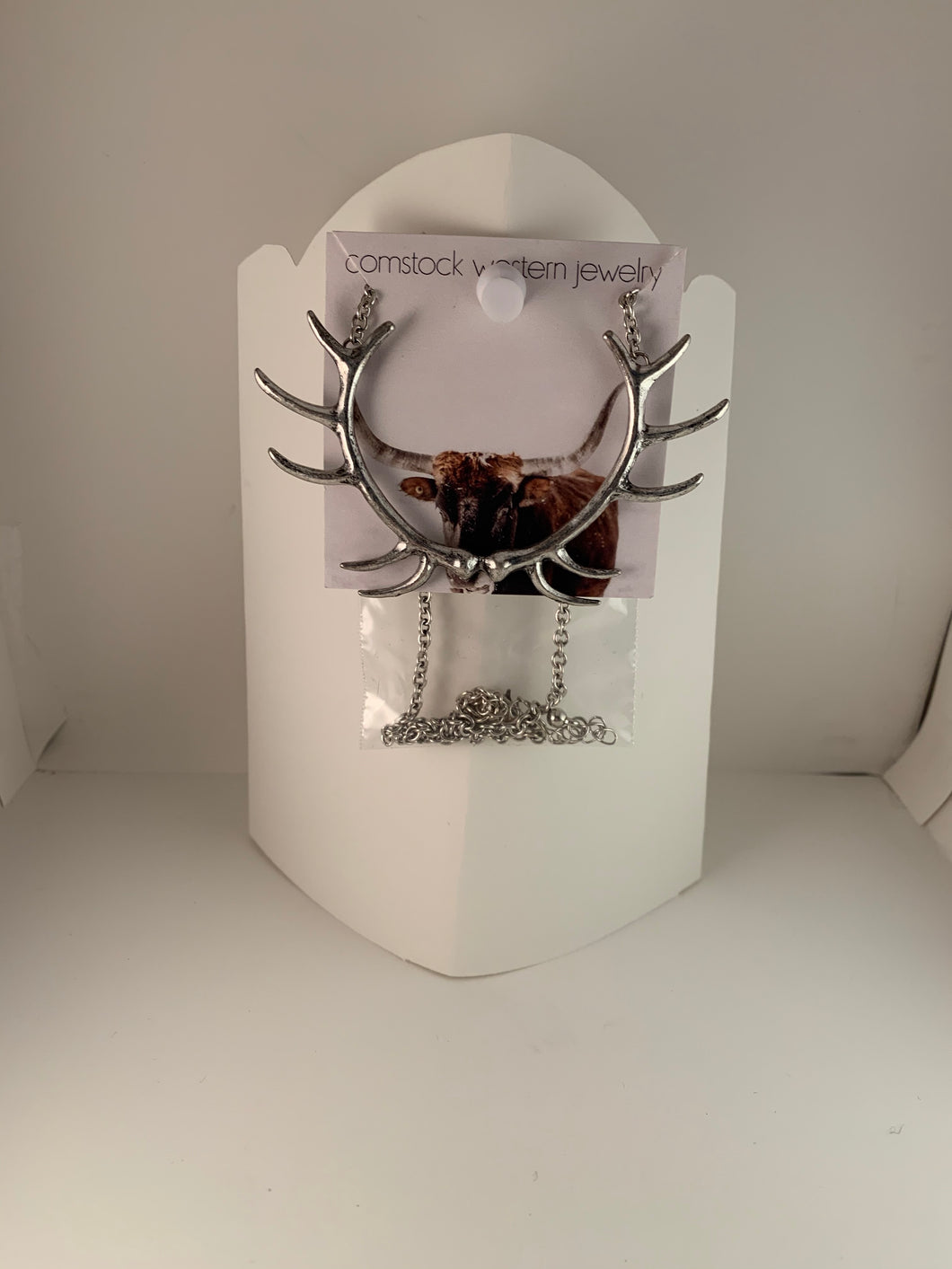 Silver Antler Necklace