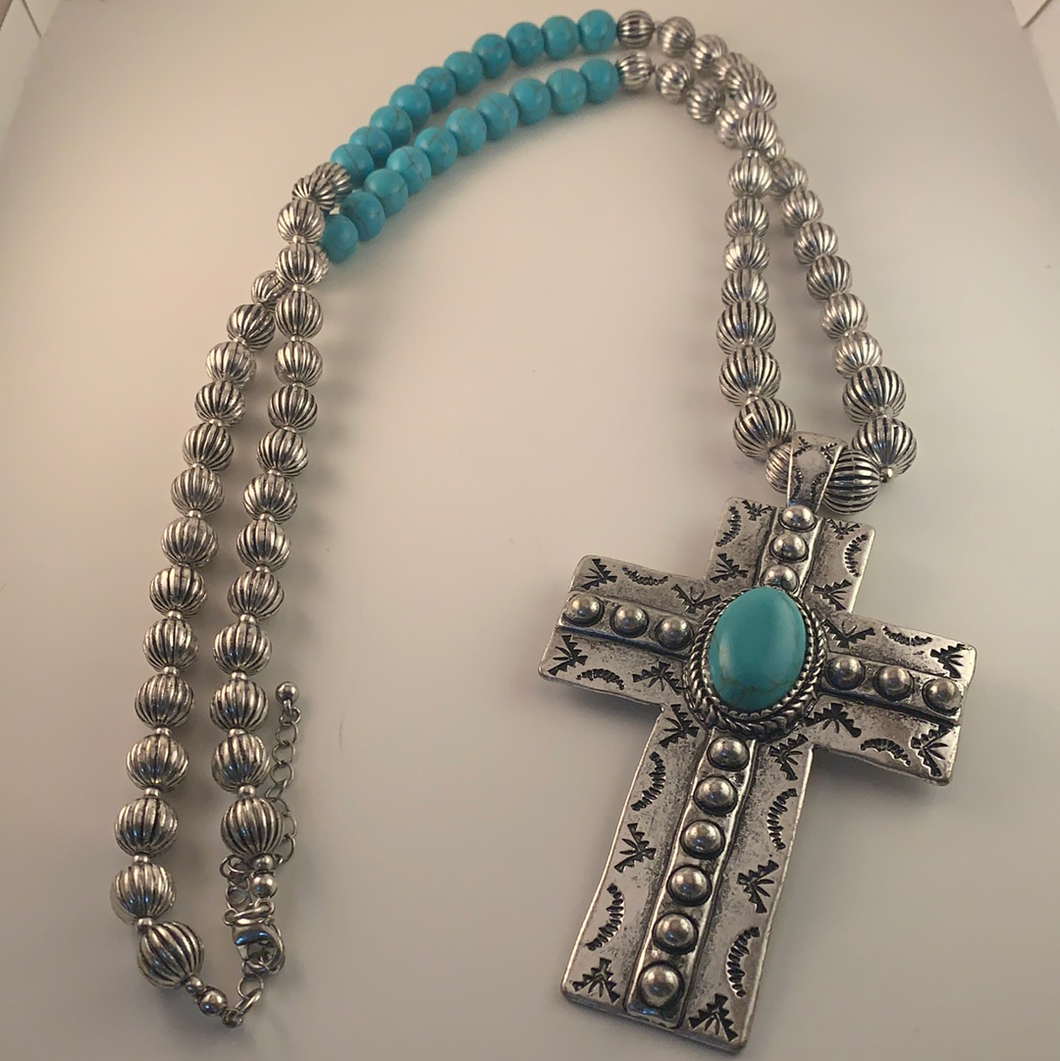 Turquoise Cross Necklace