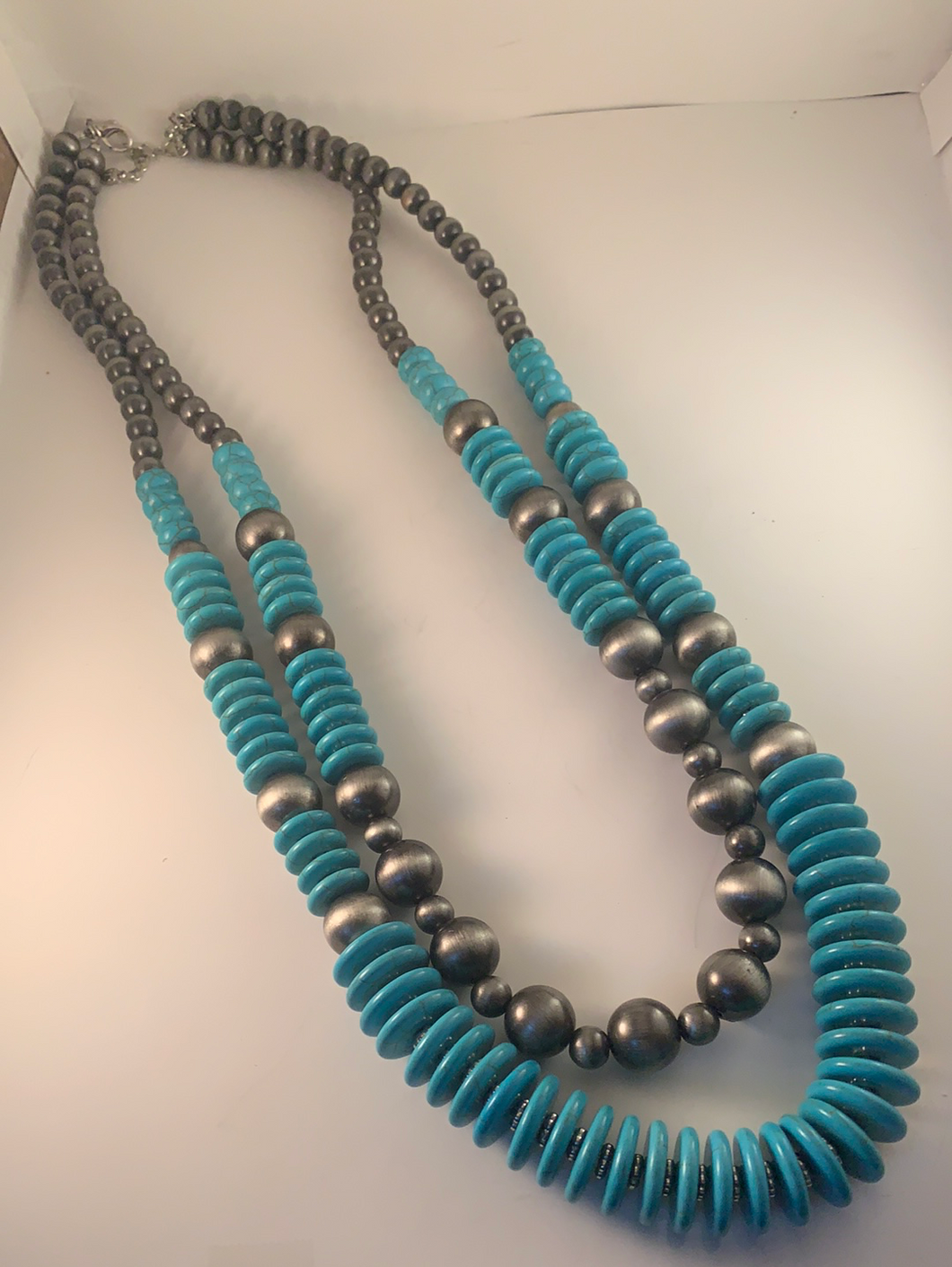 Turquoise and Navajo Pearl Necklace