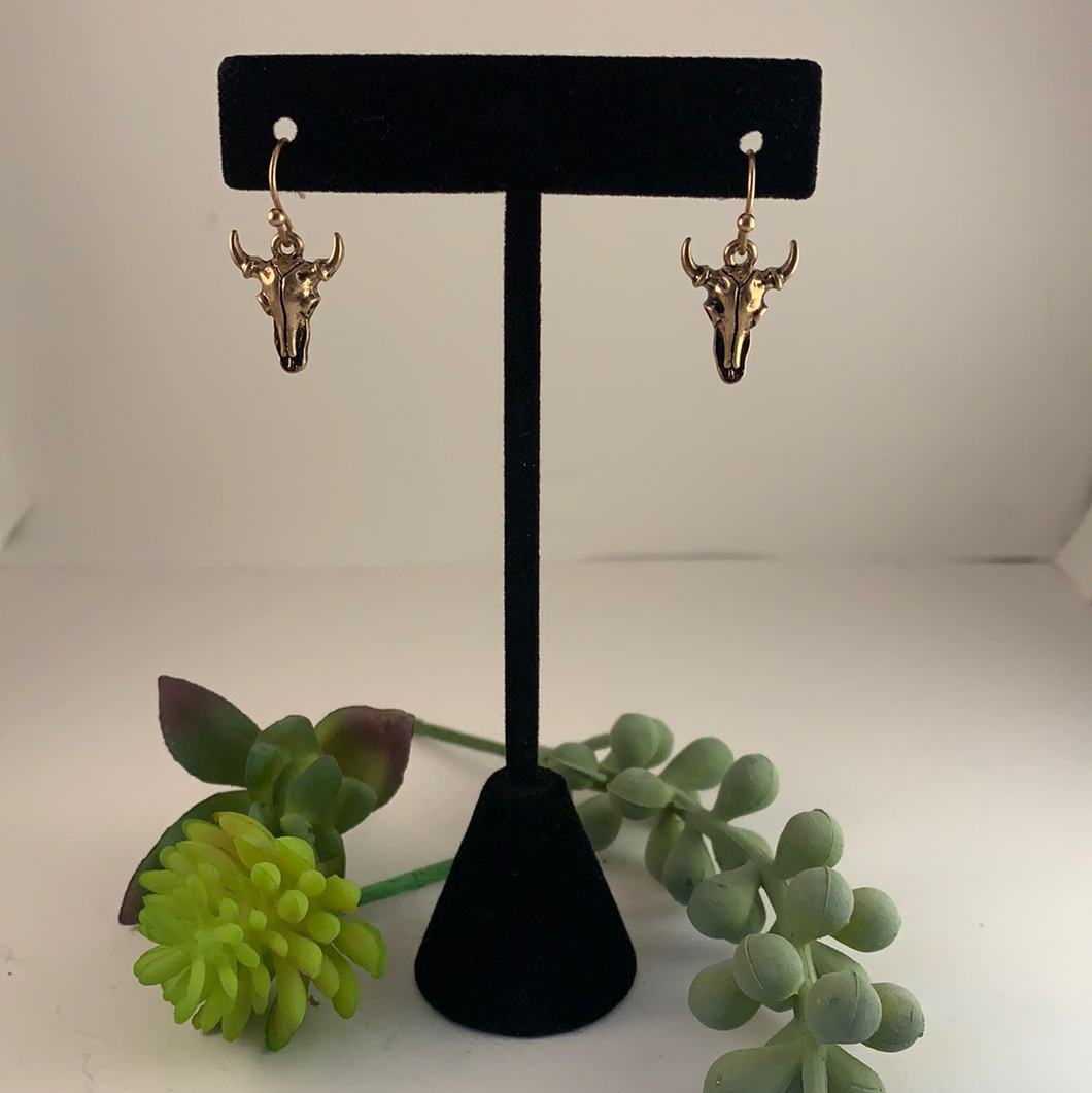 Gold Longhorn Earrings