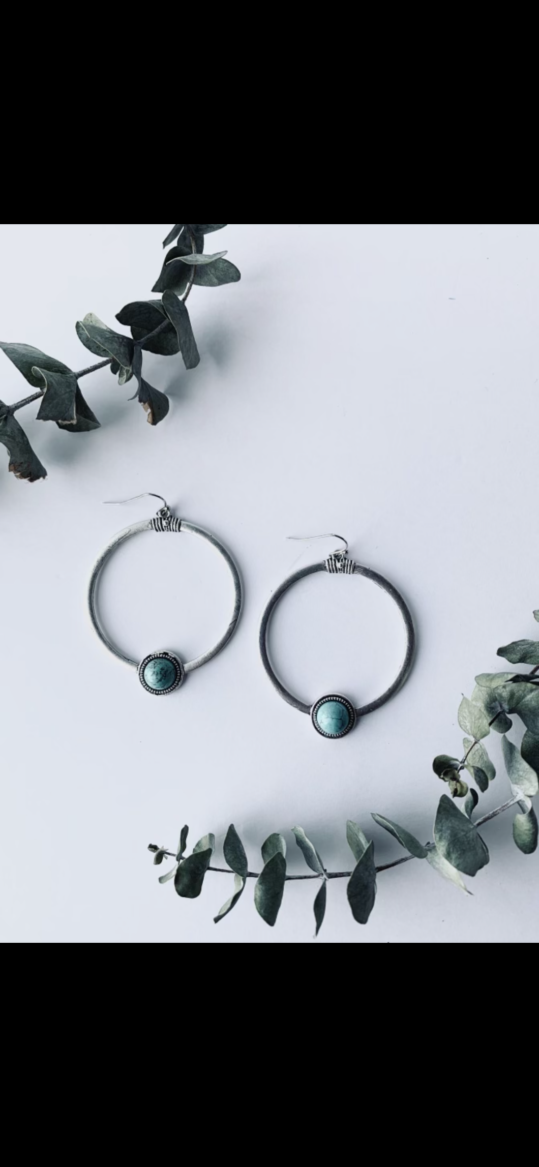 Natural Stone Hoop Earring