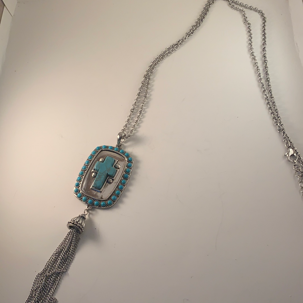 Turquoise Cross Necklace